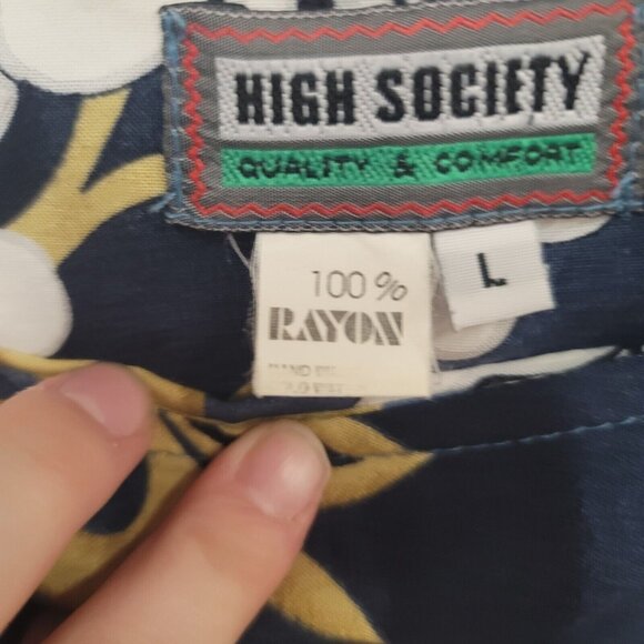 High Society Womens Sleeveless Midi Dress Size L Floral Hawaiian Tropical Beach - Picture 6 of 11